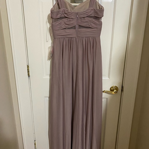 Never worn/NWT Birdy grey mauve bridesmaid/wedding guest dress with mesh cutouts - Picture 3 of 5